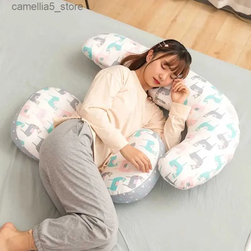 Maternity Pillows Modern Simple J-shaped Waist Pillow Pregnancy Long Strip Pillows Removable Pregnant Women Side Sleeping Stomach Lift Pillows Q231128