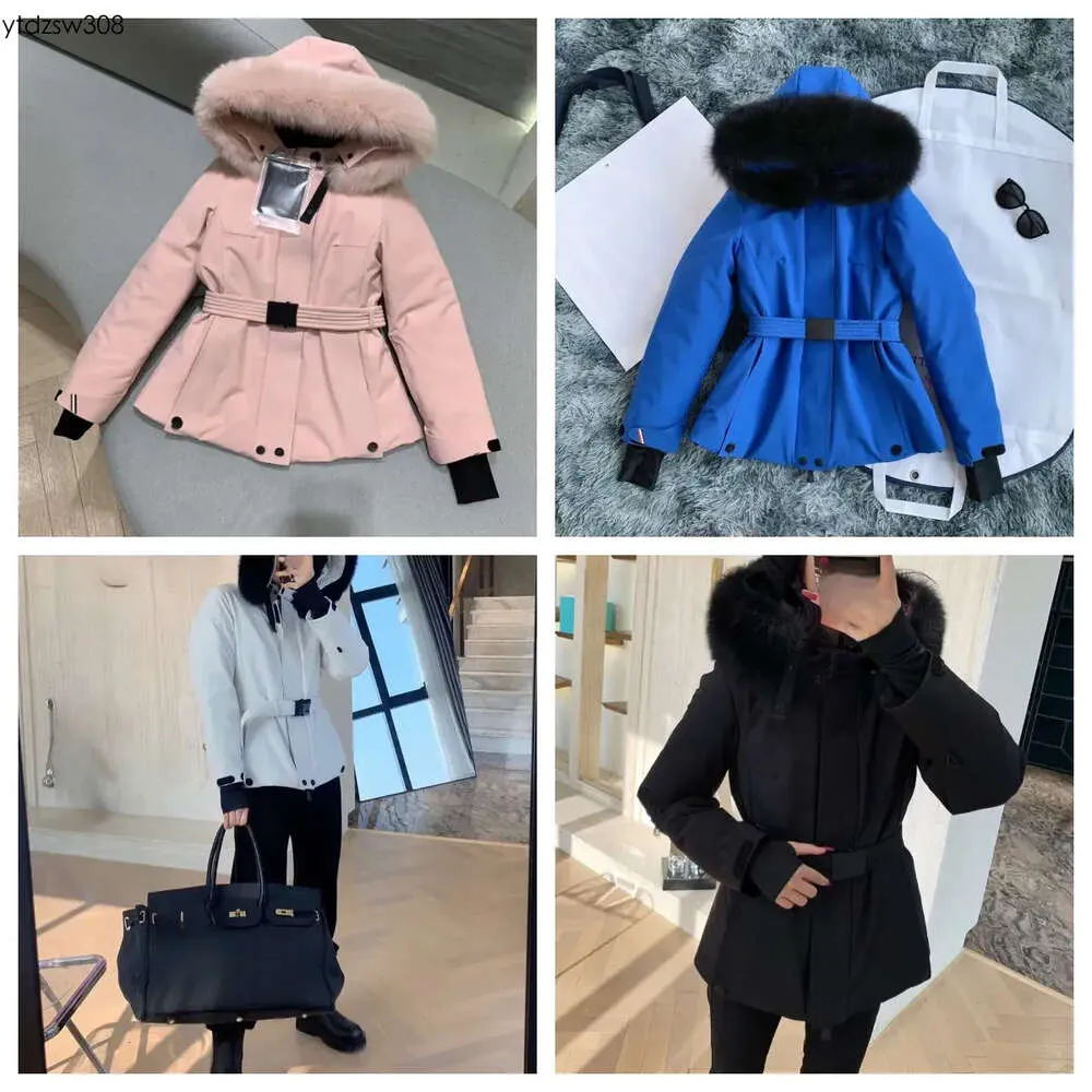 À la mode France Mon hiver Dersigner canadien manteau pour femme vêtements d'extérieur combinaison de ski à capuche col en fourrure de renard coupe-vent, imperméable et résistant à la neige