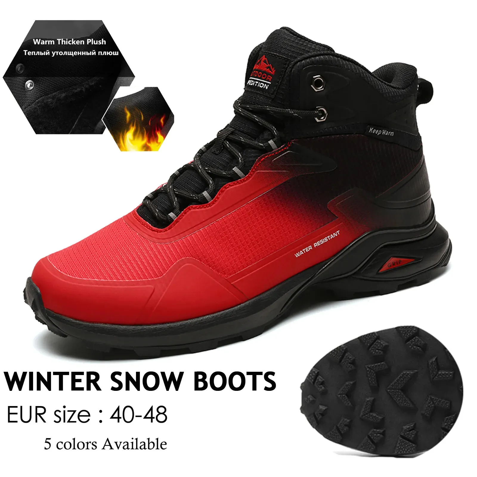 Stövlar herrar vinter stövlar snö vandring sneakers vatten beständigt mid ankel arbete casual vandrare vandring utomhus anti slip vattentäta skor 231128