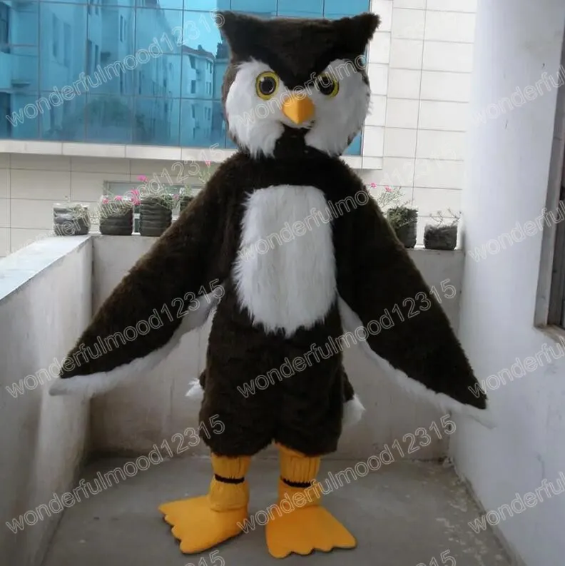 Performance Black Owl Mascot Costumes Cartoon Carnival Hallowen Performance Unisex Fancy Games Outfit Holiday Outdoor Advertising Outfit Suit