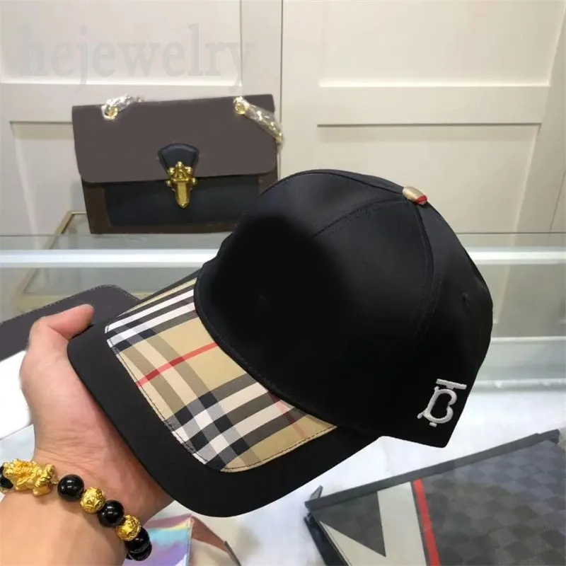 Regulowany rozmiar czapki baseballowej wyposażone czapki dla mężczyzn oryginalność b szachownica czarna biała klasyczna klasyczne czapki ciężarówki projektant haft haftowy pj048 c23