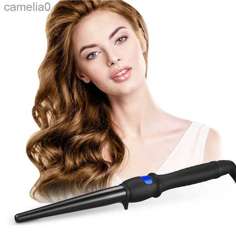 Hair Curlers Straighteners LCD Temperature Adjustment Hair Curler Professional Curling Irons Wand Wavy Rotating Styling ToolsL231128