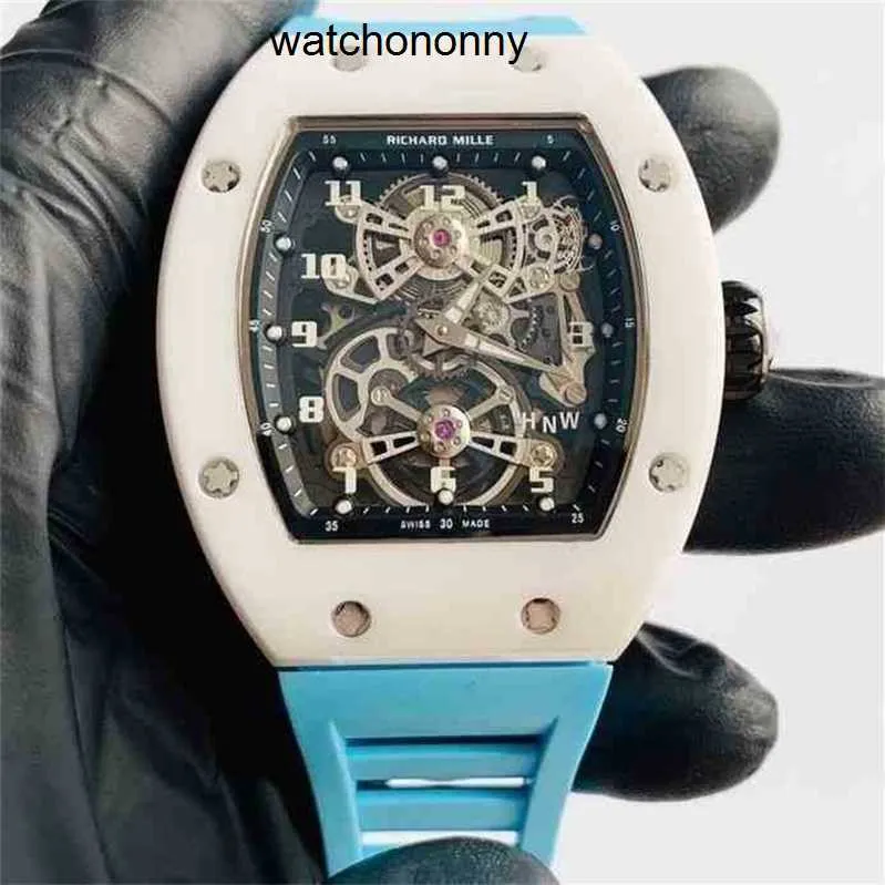 デザイナーri mlies luxury watchtitanium rm011ワインバレルスチールウォッチ多機能機械式タイミング防水輪バンドの男性