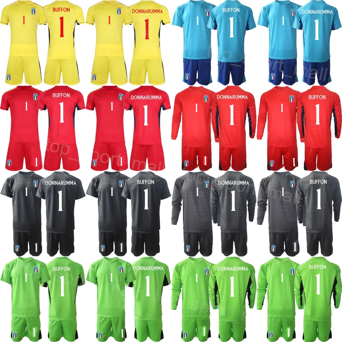 National Team 23 24 Italia Goalkeeper 1 Gianluigi Donnarumma Jersey Soccer Set Man Kids Long Sleeve Guglielmo Vicario Alex Meret Gianluigi Buffon Football Shirt