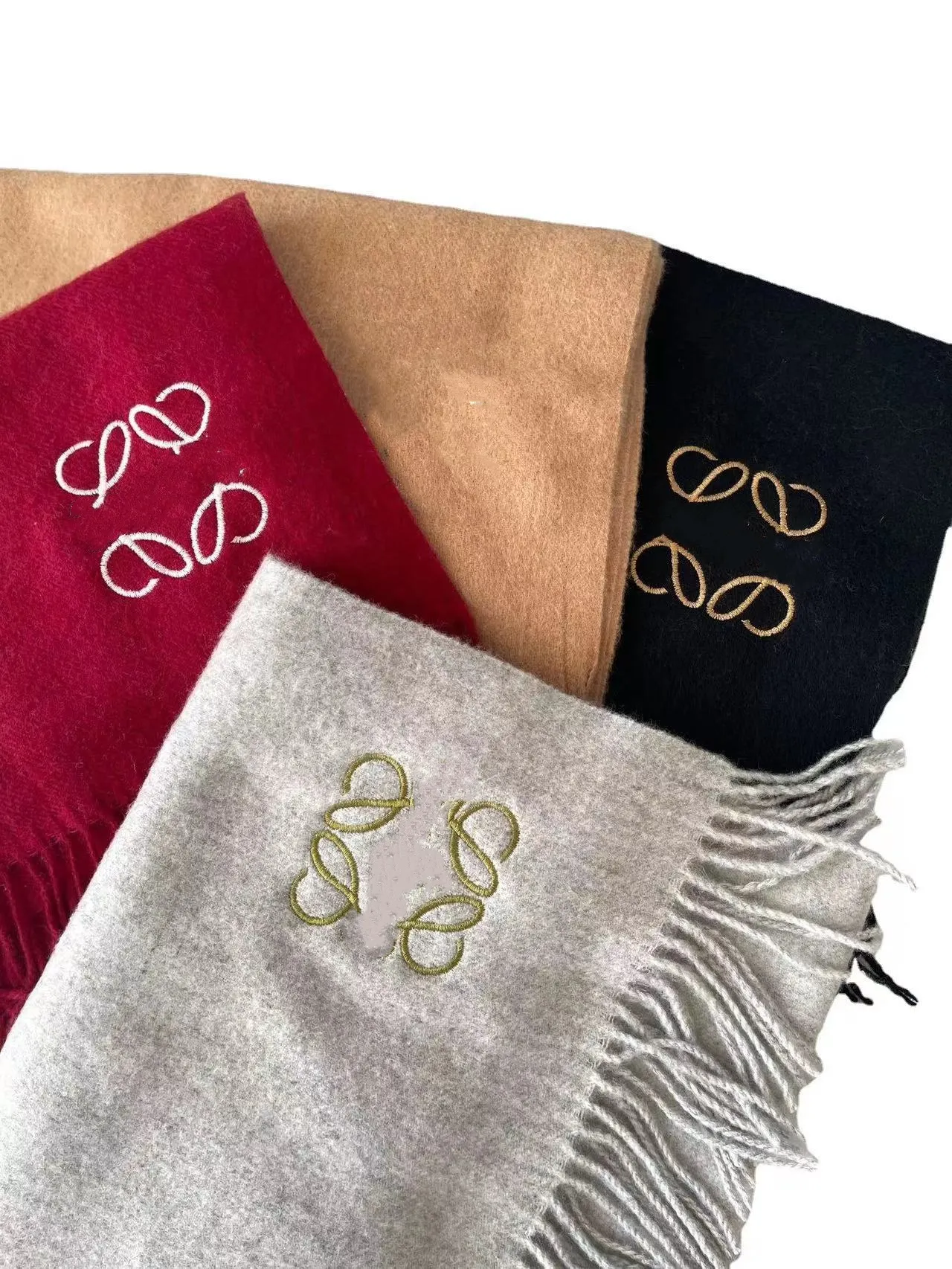 Роскошный новый двусторонний двухцветный шелковый шарф, универсальный шарф, зимний шерстяной теплый шарф с шалью с кисточками