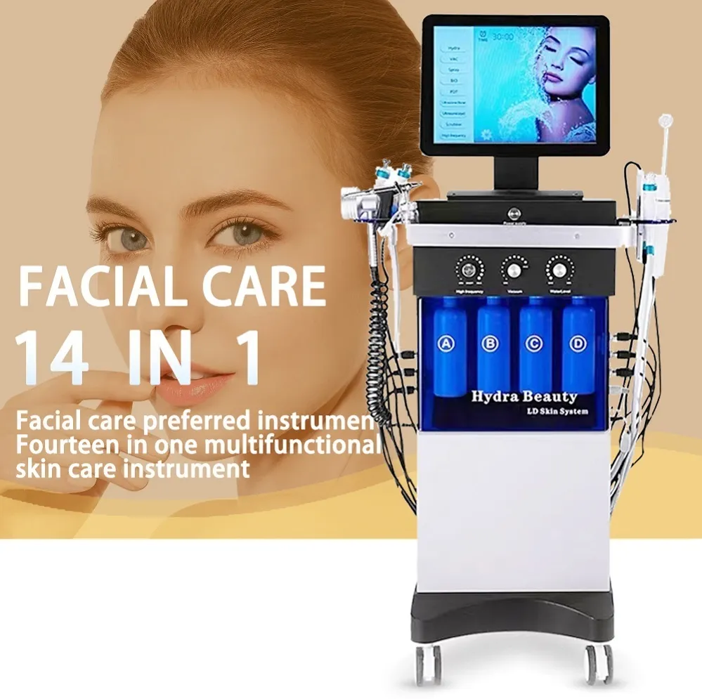 Beauty Equipment Maquina hidrofacial 14 en 1 hydra hydro hydrodermabrasion peel facial beauty machine 14in1 facial care hydrofacials machine