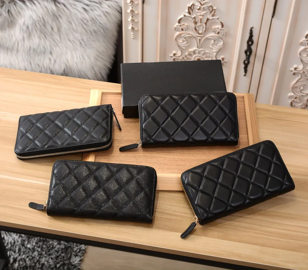 CC Designer Fashion Folding Wallet Folding Card New Women's Deluxe Zipper Wallet Top Designer Coin Purse Pure Sheepskin Clutch