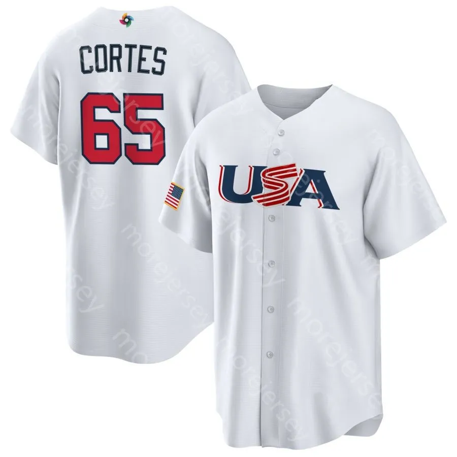 2023 World Baseball Classic WBC Team USA Jersey Ottavino Bard Williams Brady Singer Pressly Kendall Graveman Kyle Higashioka Lance Lynn Brooks Raley Jeff McNeil