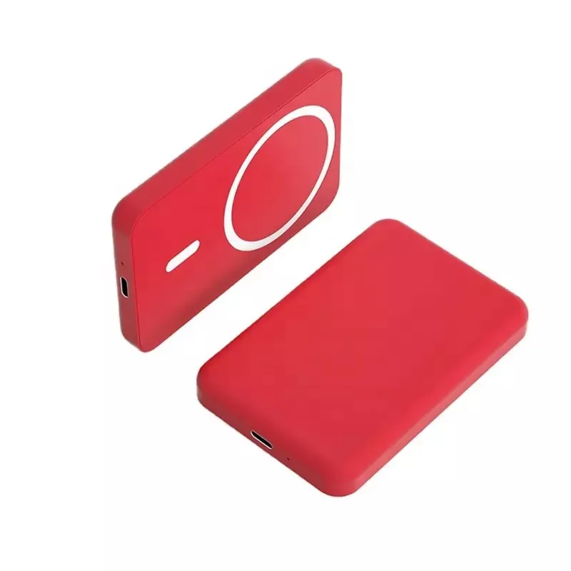 Portable Mini Magnet Powerbank 5000mAh Candy Colors Magnetic Wireless  Power Bank