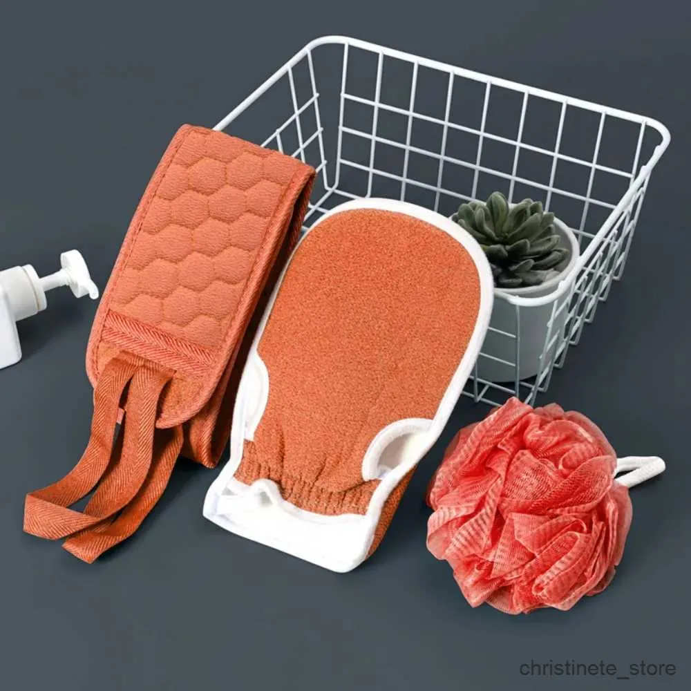 Mitaines pour enfants 3 pièces/ensemble de serviettes de bain, Double face, gants de boue à frottement fort, ensemble de serviettes de lavage, gommage corporel, outil de nettoyage en profondeur pour la maison et la salle de bain