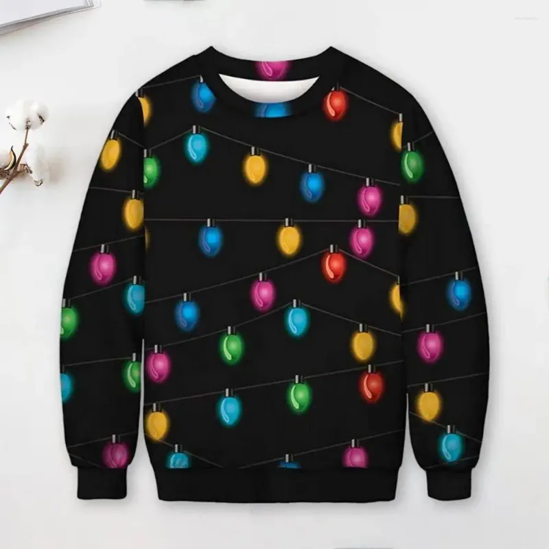 Sweats à capuche pour hommes Pull de Noël à motifs festifs Coloré Impression 3D Hiver Épais Doux Chaud Couple pour l'année