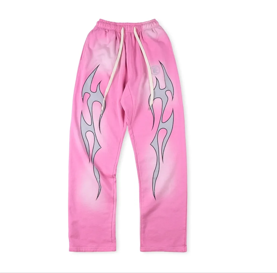 Men's Pants Mens Designers Pants women pantsl Hellstar Studios pink flame pants Sweatpants Hip Hop street Casual Pants Men's Jogger