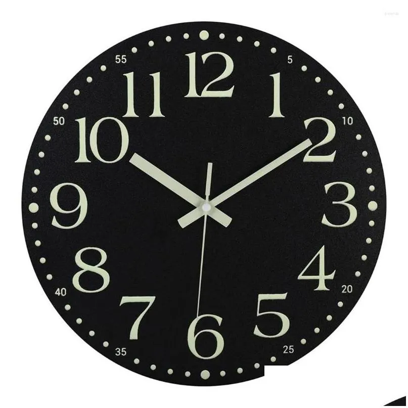 Horloges murales Horloges murales Cloc lumineux 12 pouces silencieux sans tic-tac horloge à piles décoration éclairée pour chambre livraison directe H Otluk