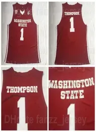  State Cougars College 1 Klay Thompson Jerseys Men Basketball University Red m Color Breathable Shirt For Sport Fans Pure Cotton High Quality9063426
