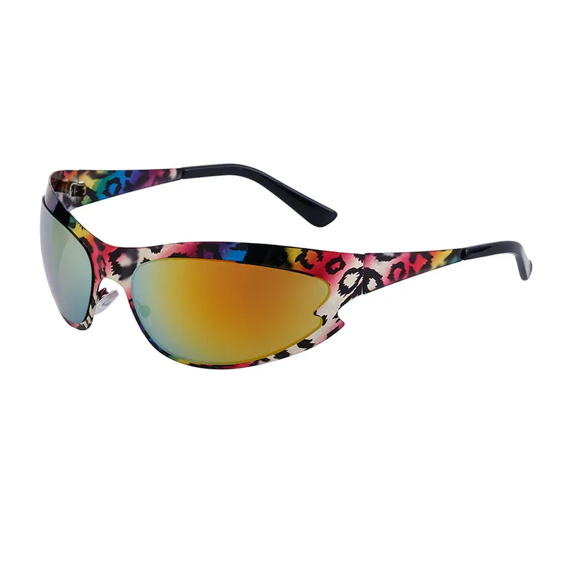 Designer-Sonnenbrillen 2024 Neue Luxusbrillen Europa und Amerika Y2K Cat-Eye-Sonnenbrillen mit Box Herren-Trend-Sonnenbrille in schillernden Farben für Sport, Radfahren, Reiten
