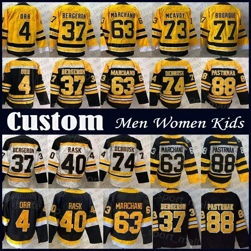 Boston''Bruins''Patrice Bergeron David Pastrnak Boston Hockey Jersey Personnalisé Hommes Femmes Enfants Bruins Brad Marchand Taylor Hall Tyler Bertuzzi N