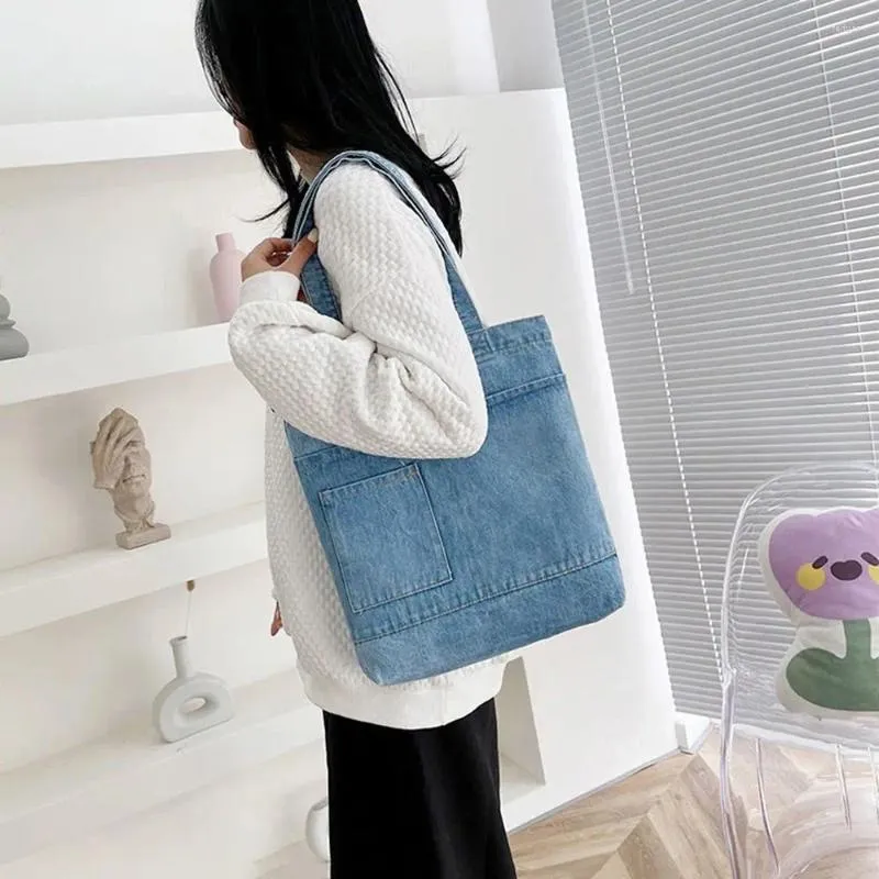 Evening Bags Wallets Girls Storage Makeup Lipstick Teens School Bag Ins Shoulder Denim Korean Tote Women Handbag