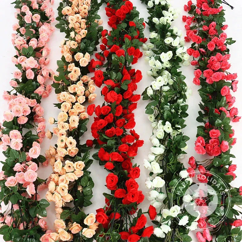 Künstliches Blumengrün, 2 Stück, 220 cm, Rosenrohr-Imitation, künstliche Blumen, Geburtstagsfeier, Hochzeit, Festivals, Raumdekoration, Rot, Gelb, Rosa, Lila, 9 Rosen 231127