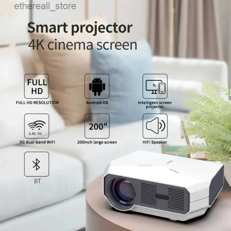 Projecteurs 2023 nouveau Design A4300 1080P LCD 9500 Lumens Full HD Home cinéma vidéo projecteur LED portable pour projecteur d'éducation cinématographique Q231128