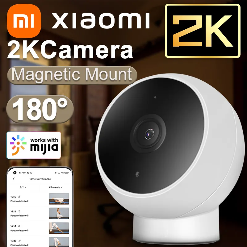 Mijia Xiaomi IP Kamera 2K 1296P WiFi Gece Görüşü Bebek Güvenlik Monitörü Webcam Video AI İnsan Tespit Gözetim Akıllı Ev