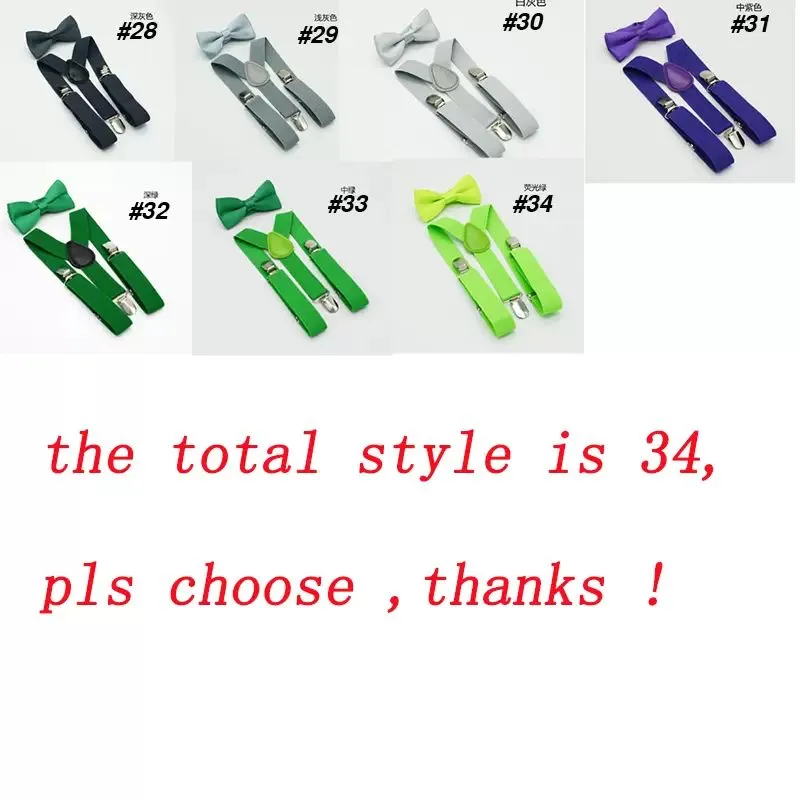 Kids Suspenders Bow +Tie Set Boys Girls Braces Elastic Y-Suspenders with Bow Tie Fashion Belt or Children Baby Kids by DHL