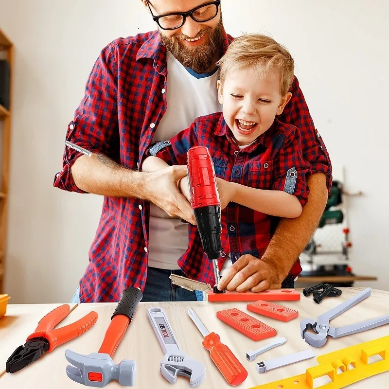 Juego de herramientas de juguete para niños, 28 piezas, suministros de  fiesta, accesorios de juego de simulación de plástico para niños con