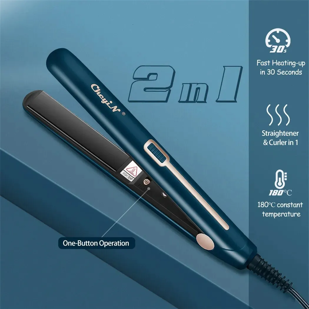 Hair Straighteners CkeyiN Mini Flat Iron 2 in 1 Straightener and Curler Portable Straightening Constant Temperature Styler 231128