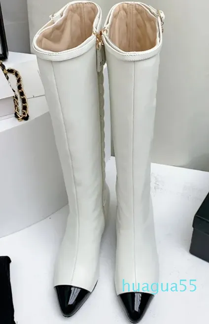 Lacquer Matte Fashion Boots Classic Color Block Metal Buckle Diamond Checker Ladies Boots From 149 03 DHgate