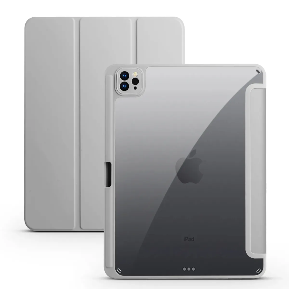 Triple Fold Smart Case for iPad Air 1 2 4 5 10.9 Mini 6 For IPad 10.2 7th 8th 9th 11 12.9inch Acrylic Clear Back Cover