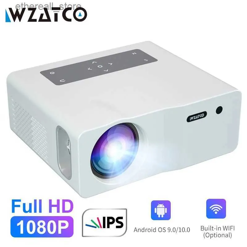 Projektorer Ny ankomst W1 Portable Mini LED Smart Android 5G WiFi Home Theater Video Projector för Full HD 1080p Cinema Beamer Proyector Q231128