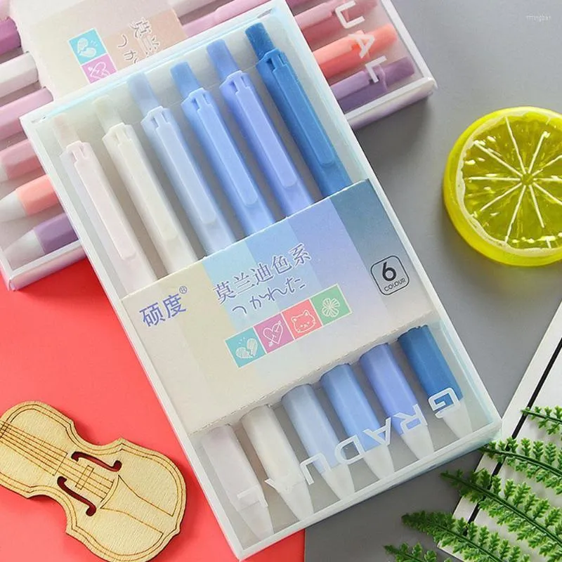 1Box ​​söt färgpress gel penna st nib 0,5 mm svart bläck kontorssignatur student kawaii brevpapper skriftlig gåva