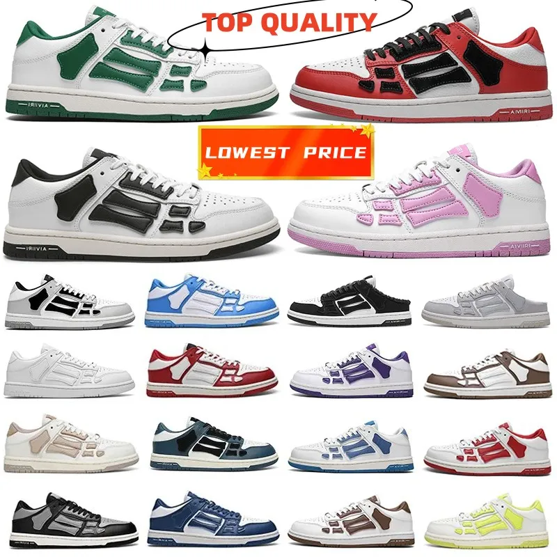 Designer Casual Shoes Men Athletic Shoes Skelet Bones Runner Women Men Sports Shoes Retro Sneakers Skel Top Low Platform Shoes Genuine Leather Lace Up Amris Trainers