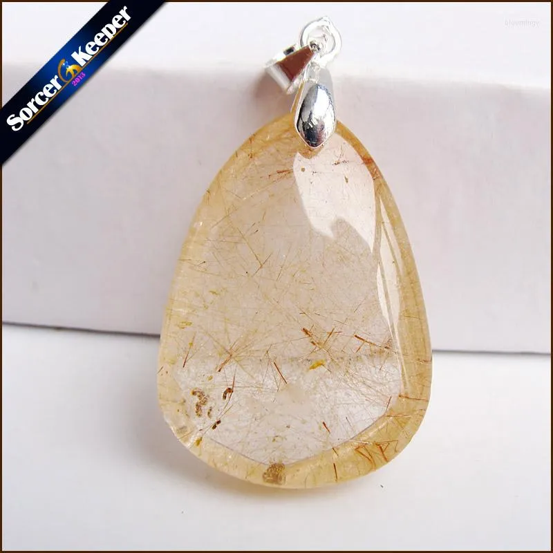 Pendant Necklaces Rare Natural Quartz Rutilated Garden Crystal Red Or Gold Necklace Stones And Minerals MS902