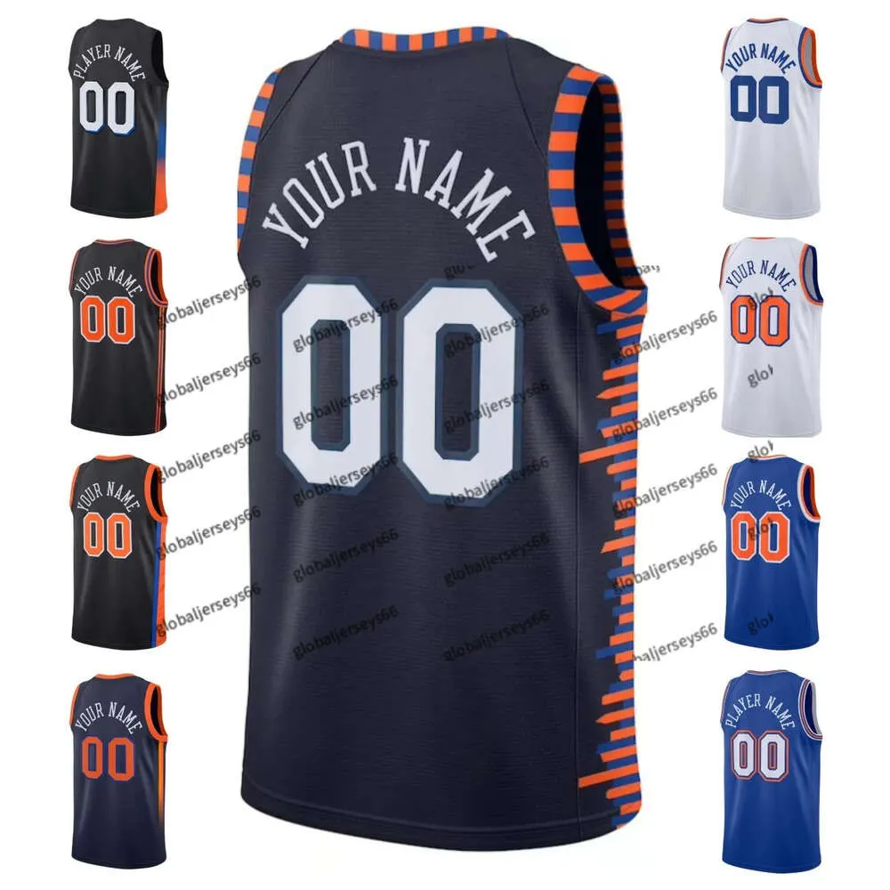 RJ Barrett Jalen Brunson Julius Randle aangepaste basketbaltrui Obi Toppin Evan Fournier Derrick Rose Immanuel Quickley Mitchell Robinson _Jersey