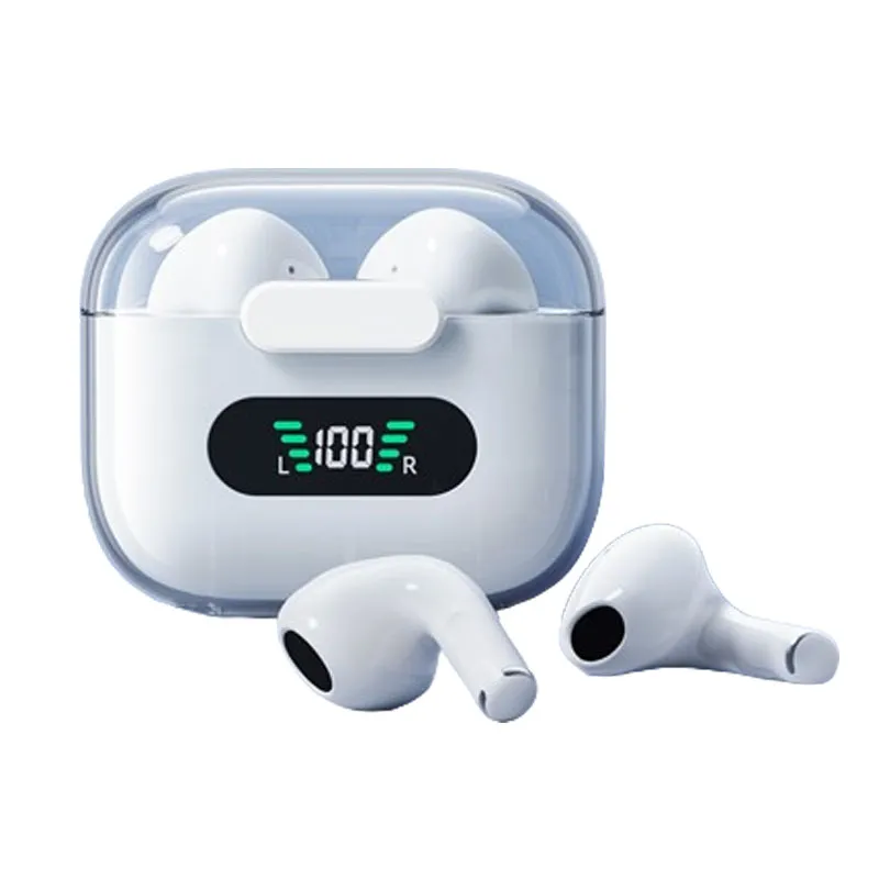 Bezprzewodowe słuchawki telefonu komórkowego Zestaw słuchawkowy Bluetooth TWS Digital wusza Redukcja szumów w domieniu słuchawki Binaural HiFi Transparency ładowanie Przykłady douszne Muzyka
