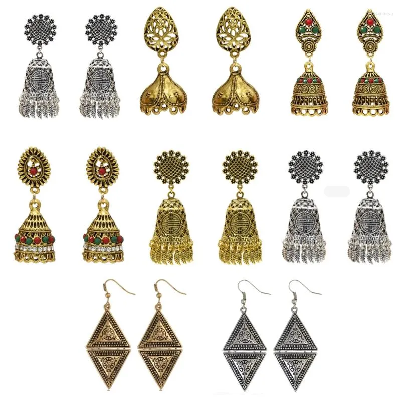 Dangle Oorbellen Grote Ronde Bloem Gegarneerd Lange Kwast Gouden Kleur Afghaanse Bohemen Hippie Nepal Egypte Sieraden.