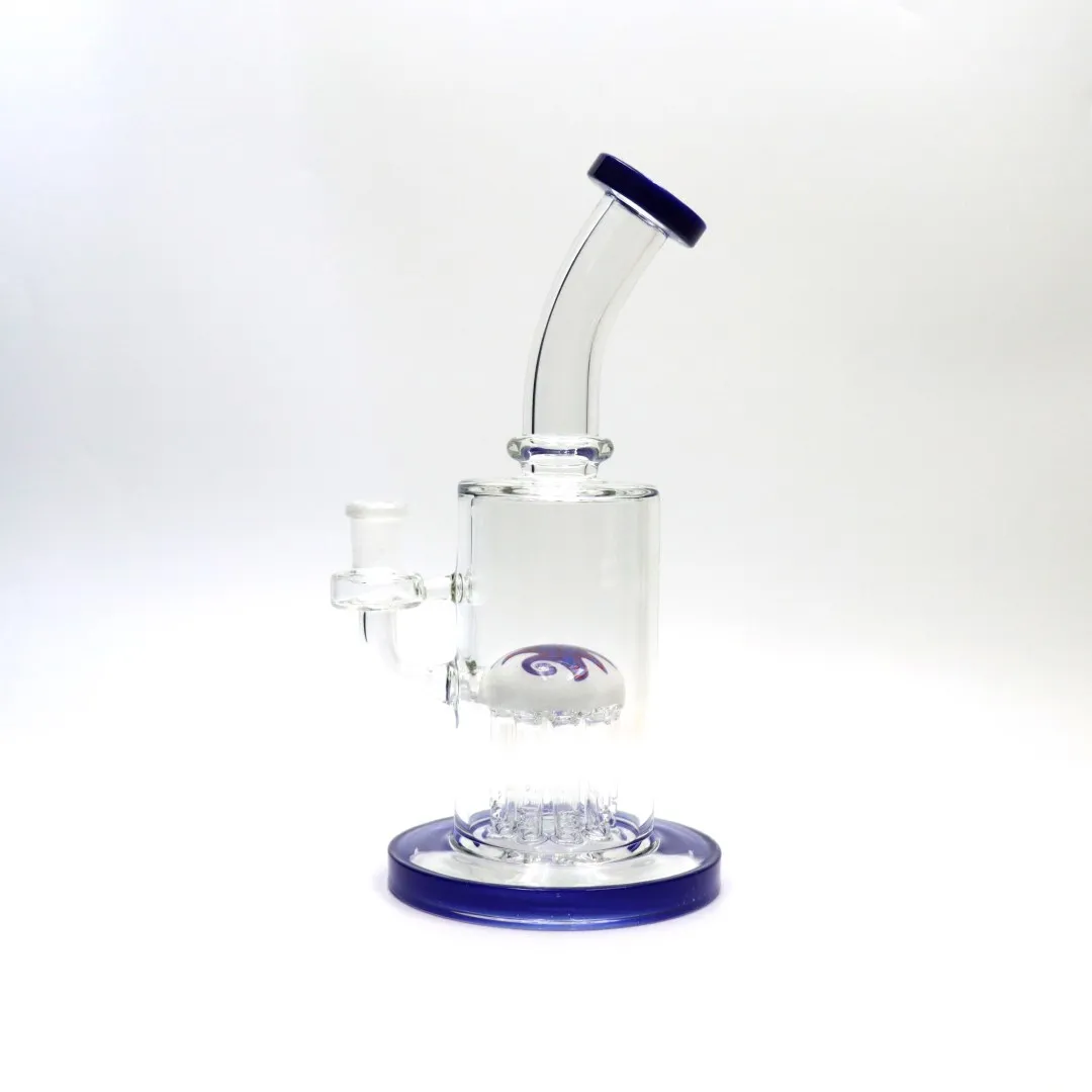 10 cali Percolator Glass Bong Kolorowa rura wodna Hookah 14 mm złącza ciężka z miską za darmo