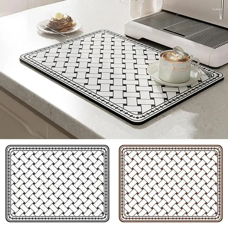Bord mattor kaffe bar matta kök absorberande dränering värmebeständiga kuddar döljer fläckar bänkskivor för