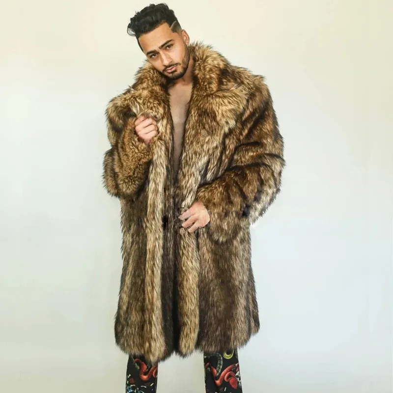 Men's Fur Faux Fur Winter Autumn Faux Mink Leather Jacket Mens Loose Warm Fur Leather Coat Men Slim Jackets Jaqueta De Couro Fashion Leisure Trench 231128