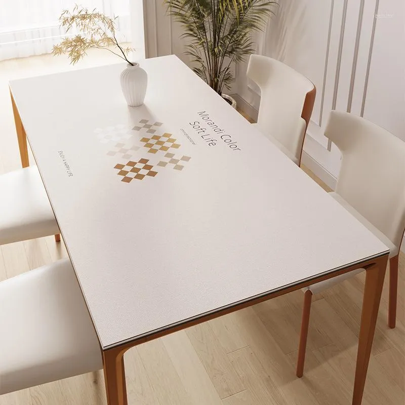 Table Cloth Leather Household Oil-Proof Waterproof No-Clean Tablecloth Anti-Scalding Mat Rectangular Desk Coffee Abs