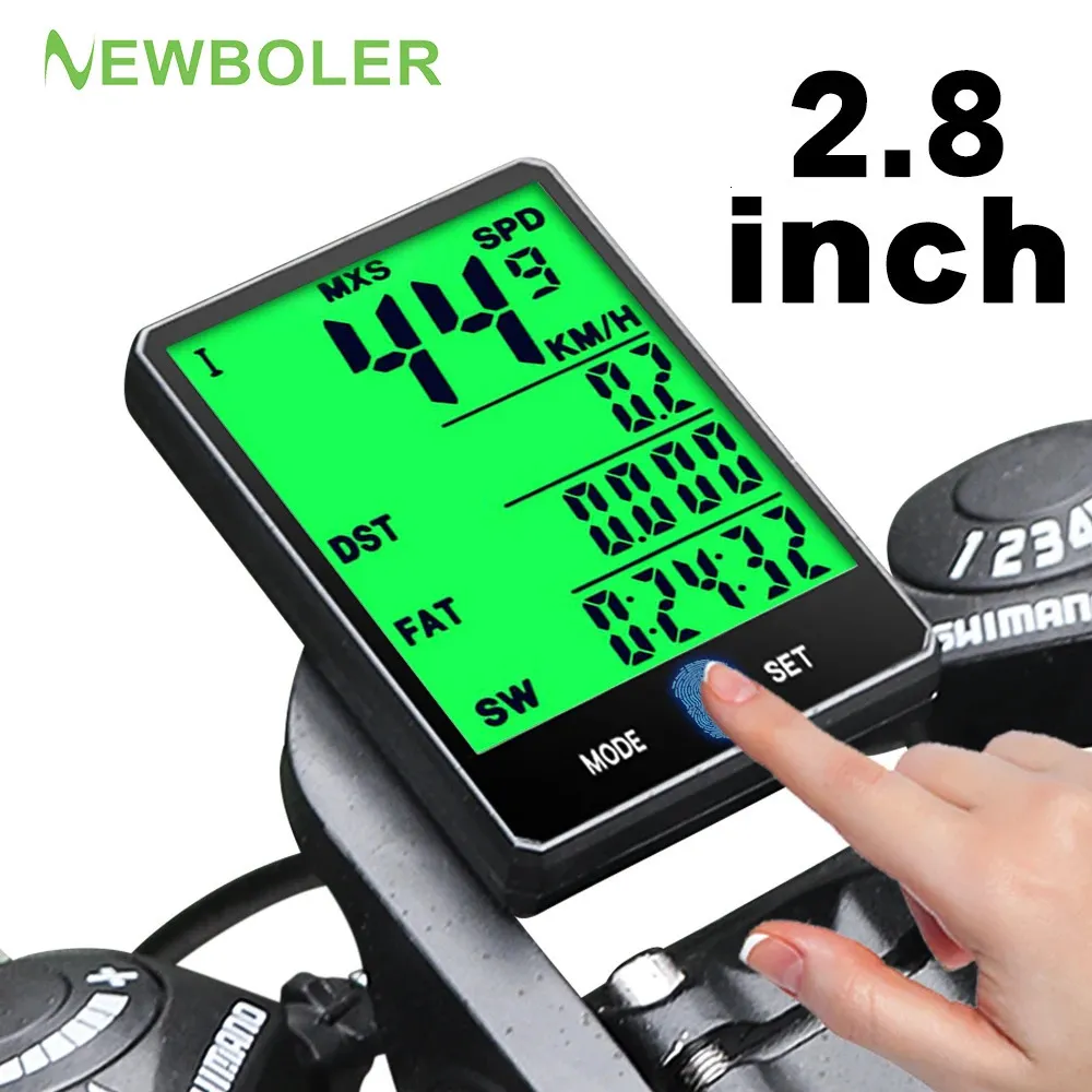 Bike Computers 2.8" Bicycle Computer Wireless Wired Bike Computer Rainproof Speedometer Odometer Stopwatch for Cycling Accessories 2.0'' option 231127