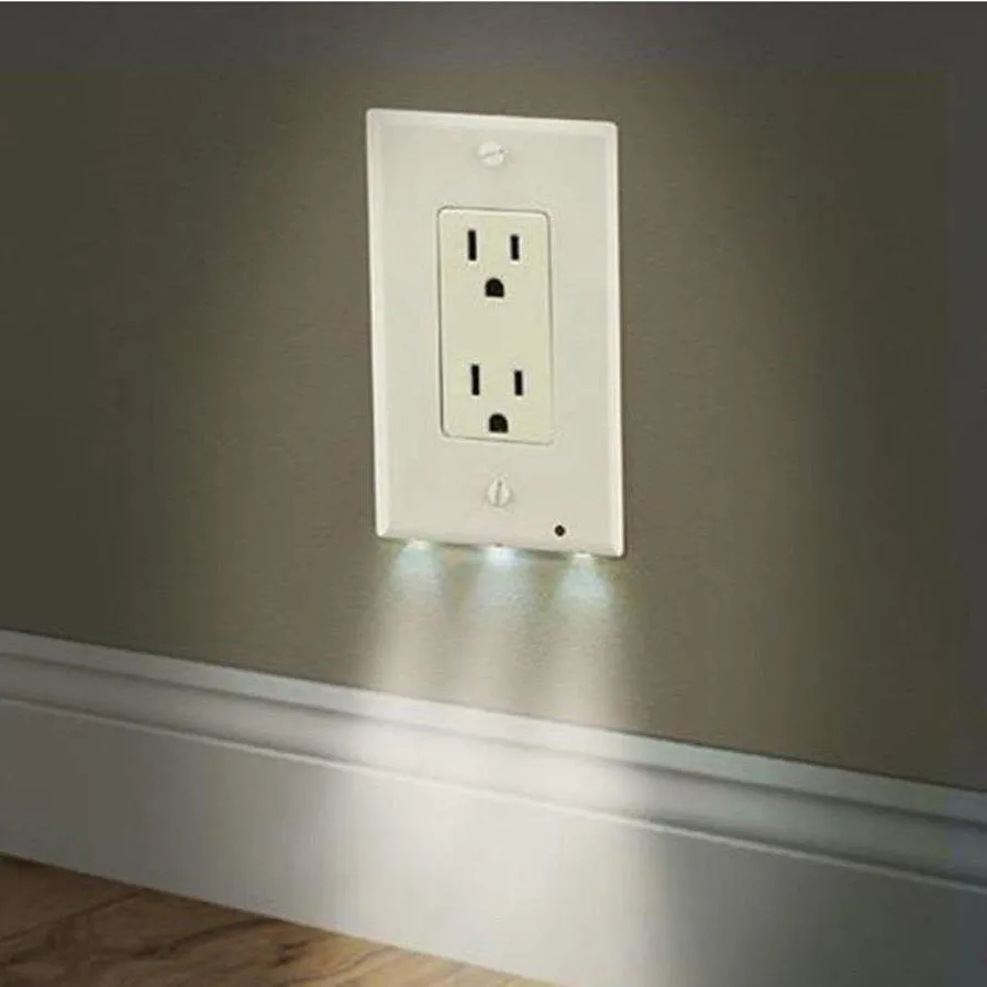 LED Cherry Wall Outlet Plate Night Light Plate With Automatic On
