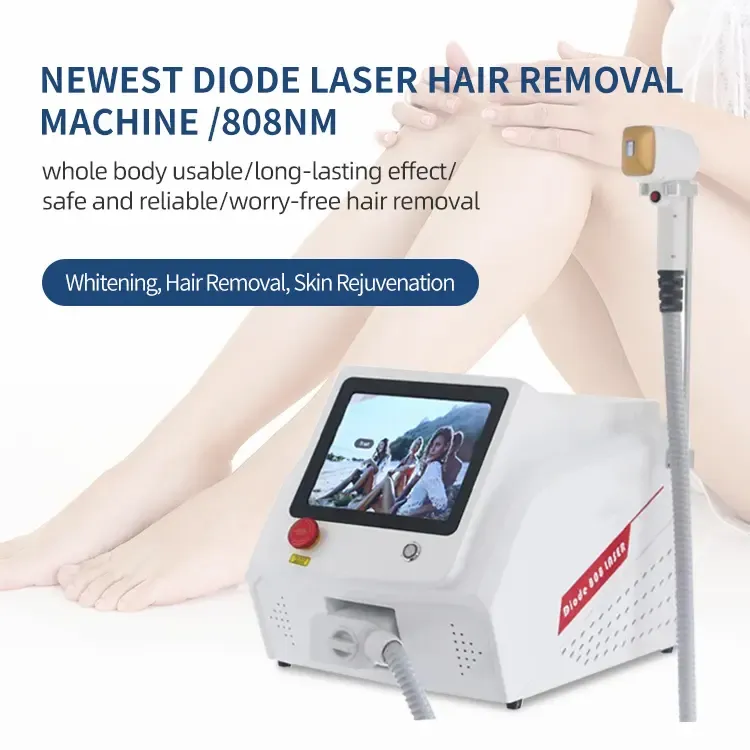Trwałe działanie bez ryzyka Punkt lodu Maszyna do usuwania włosów 808 Dioda laserowa depilacja skóry zaciskanie porów Salon redukcji bez uszkodzenia skóry