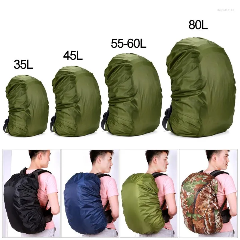 Bolsas de armazenamento 35-80L Backpack Cober capa de chuva ao ar livre Saco de escalada à prova d'água para