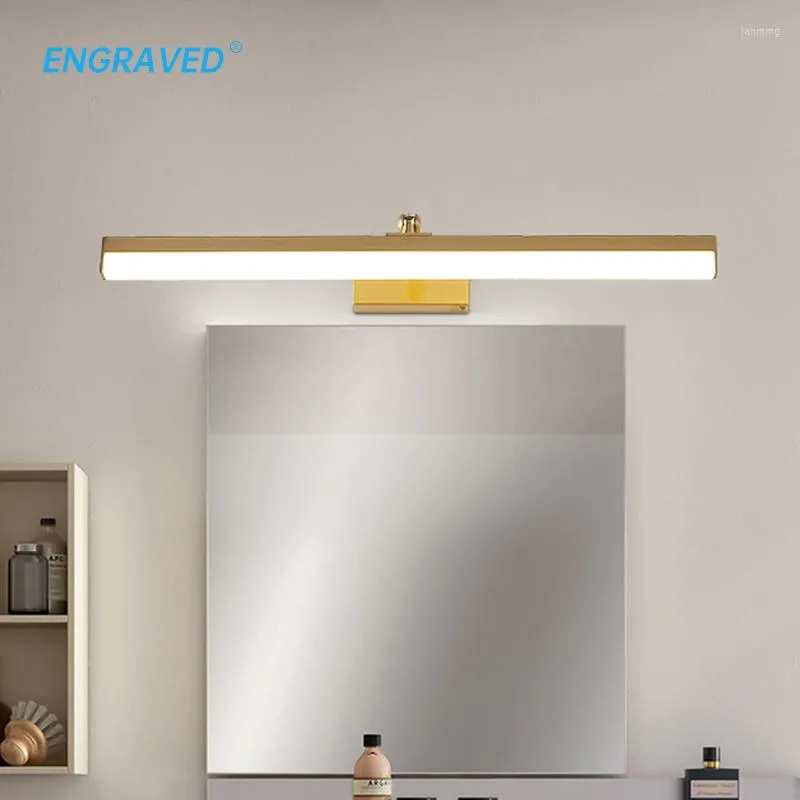 Wandleuchte ENGRAVED Nordic Vollkupfer Acryl LED-Licht 9W AC90-260V Badezimmerspiegelbefestigung