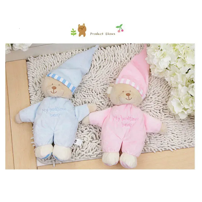 Pluszowe lalki Unikalne uspokajające dziecko do snu pluszowe niedźwiedź lalki nadziewane słodkie słodkie dziewczyny zabawki kawaii świąteczne prezenty dla dzieci 231127