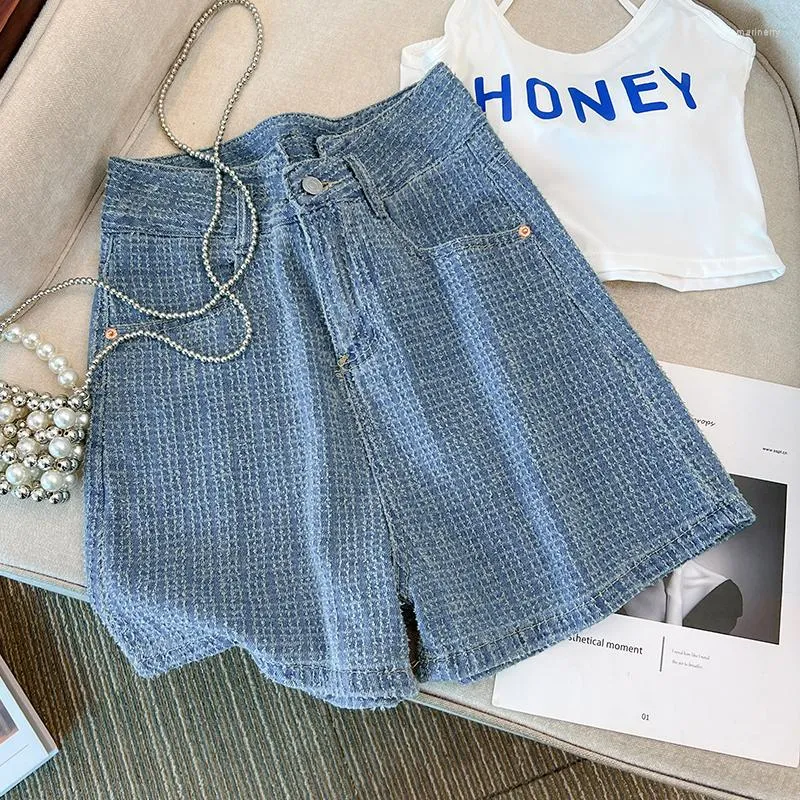 Women's Shorts Cowboy Female Large Size Summer Fashion Chic Elegant High Waist Straight Thin Section Broken A Word Wide Leg