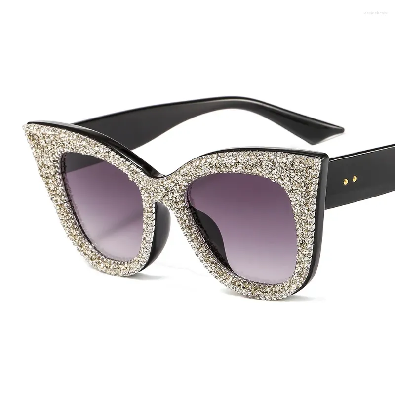 Солнцезащитные очки «кошачий глаз», женские блестящие очки ручной работы большого размера, женские винтажные прозрачные очки для чтения, модные оттенки Óculos