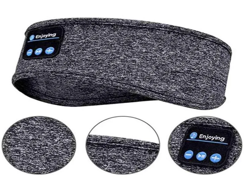 Trådlösa hörlurar hörlurar Sleep Headset Bluetooth Headscarf Trådlös musik Sport Pannband Byggt i Sleep Music Eye Mask2649521