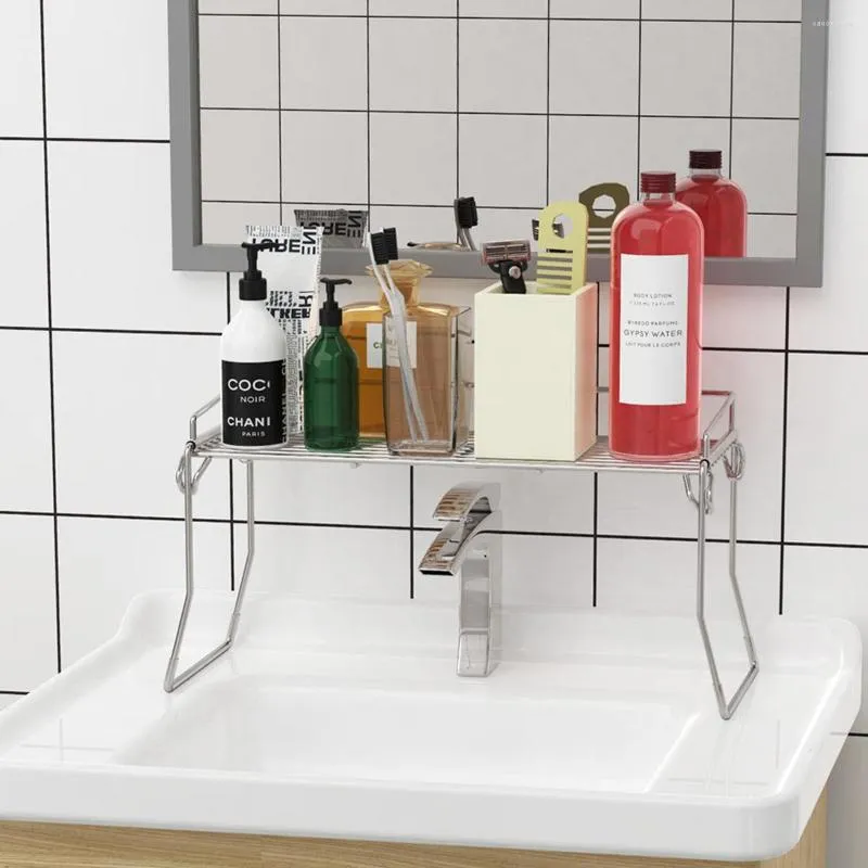 Ganci ORZ Organizer per mensole da bagno Cucina sopra il lavandino Lavabo Portasapone Portaspezie Caddy Controsoffitto